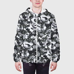 Куртка с капюшоном мужская Серый пиксельный камуфляж, цвет: 3D-белый — фото 2