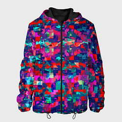 Куртка с капюшоном мужская Разноцветные осколки стекла, цвет: 3D-черный