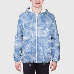 Куртка с капюшоном мужская Текстура лед, цвет: 3D-белый — фото 2