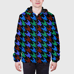 Куртка с капюшоном мужская Принт гусиные лапки, цвет: 3D-черный — фото 2