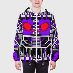Куртка с капюшоном мужская Броня шоквейва трансформеры, цвет: 3D-белый — фото 2