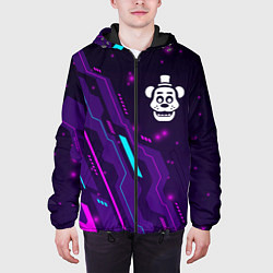 Куртка с капюшоном мужская FNAF neon gaming, цвет: 3D-черный — фото 2