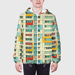Куртка с капюшоном мужская Яркая панелька, цвет: 3D-белый — фото 2