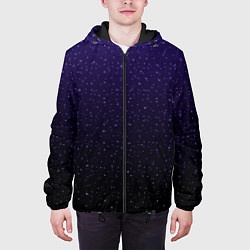 Куртка с капюшоном мужская Градиент ночной фиолетово-чёрный, цвет: 3D-черный — фото 2