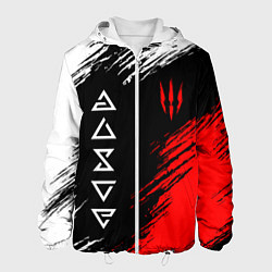 Куртка с капюшоном мужская Дикая охота и знаки, цвет: 3D-белый