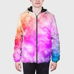 Куртка с капюшоном мужская Colorful smoke 1, цвет: 3D-черный — фото 2