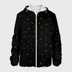 Куртка с капюшоном мужская Разноцветные семена, цвет: 3D-белый