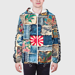 Куртка с капюшоном мужская Японское художество пэчворк, цвет: 3D-белый — фото 2