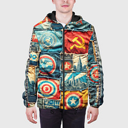 Куртка с капюшоном мужская Пэчворк джинсы в СССР, цвет: 3D-черный — фото 2