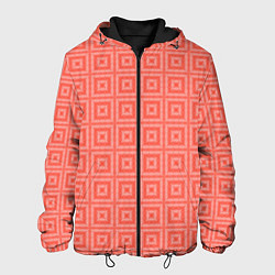 Мужская куртка Кораллового цвета геометрический клетчатый узор