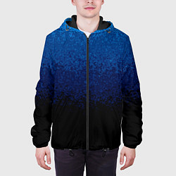 Куртка с капюшоном мужская Градиент сине-чёрный текстурный, цвет: 3D-черный — фото 2