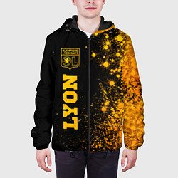 Куртка с капюшоном мужская Lyon - gold gradient по-вертикали, цвет: 3D-черный — фото 2