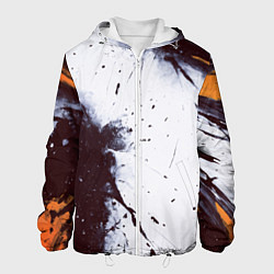 Куртка с капюшоном мужская Брызги и мазки красками, цвет: 3D-белый