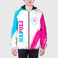 Куртка с капюшоном мужская Napoli neon gradient style вертикально, цвет: 3D-черный — фото 2