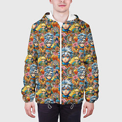Куртка с капюшоном мужская Аниме паттерн, цвет: 3D-белый — фото 2