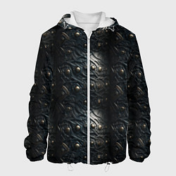 Куртка с капюшоном мужская Темная текстурная броня, цвет: 3D-белый