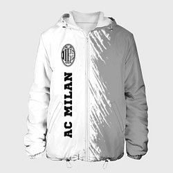 Куртка с капюшоном мужская AC Milan sport на светлом фоне по-вертикали, цвет: 3D-белый