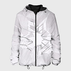 Куртка с капюшоном мужская Белое разбитое стекло, цвет: 3D-черный
