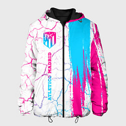 Мужская куртка Atletico Madrid neon gradient style по-вертикали