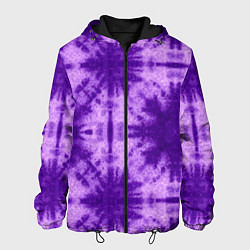 Куртка с капюшоном мужская Тай дай фиолетовый, цвет: 3D-черный