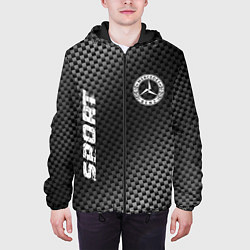 Куртка с капюшоном мужская Mercedes sport carbon, цвет: 3D-черный — фото 2
