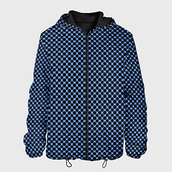Мужская куртка Паттерн чёрно-голубой мелкие шестигранники