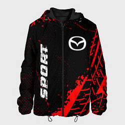 Куртка с капюшоном мужская Mazda red sport tires, цвет: 3D-черный