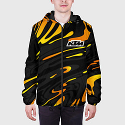 Куртка с капюшоном мужская KTM - orange liquid, цвет: 3D-черный — фото 2