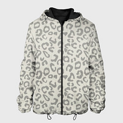 Куртка с капюшоном мужская Светло бежевый леопард, цвет: 3D-черный
