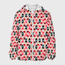 Мужская куртка Бирюзово-розовый геометричный треугольники