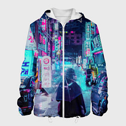 Мужская куртка Дождливый неоновый вечер в Японии