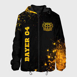 Куртка с капюшоном мужская Bayer 04 - gold gradient вертикально, цвет: 3D-черный