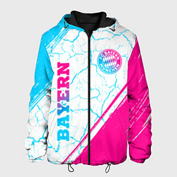 Куртка с капюшоном мужская Bayern neon gradient style вертикально, цвет: 3D-черный