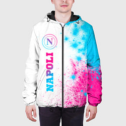 Куртка с капюшоном мужская Napoli neon gradient style по-вертикали, цвет: 3D-черный — фото 2