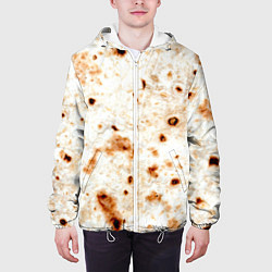 Куртка с капюшоном мужская Текстура светлого лаваша, цвет: 3D-белый — фото 2