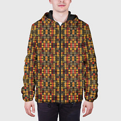 Куртка с капюшоном мужская Абстрактный африканский узор, цвет: 3D-черный — фото 2