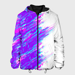 Куртка с капюшоном мужская Neon glitch, цвет: 3D-черный