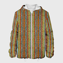 Куртка с капюшоном мужская Полосы в африканском стиле, цвет: 3D-белый