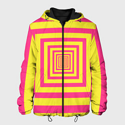 Куртка с капюшоном мужская Желтые квадраты трансформация, цвет: 3D-черный