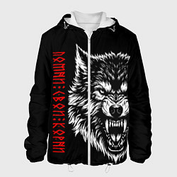 Куртка с капюшоном мужская Волк - помни свои корни, цвет: 3D-белый