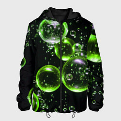 Мужская куртка Зеленые пузыри на черном