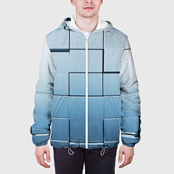 Куртка с капюшоном мужская Текстура кубы выпуклые, цвет: 3D-белый — фото 2