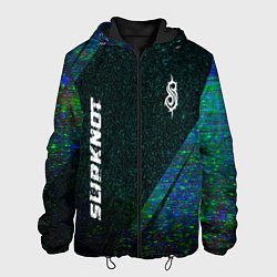 Куртка с капюшоном мужская Slipknot glitch blue, цвет: 3D-черный