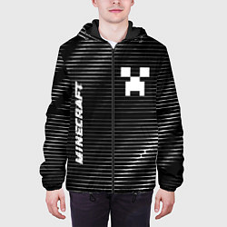 Куртка с капюшоном мужская Minecraft metal game lines, цвет: 3D-черный — фото 2