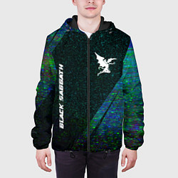 Куртка с капюшоном мужская Black Sabbath glitch blue, цвет: 3D-черный — фото 2