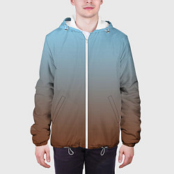 Куртка с капюшоном мужская Текстура градиент, цвет: 3D-белый — фото 2