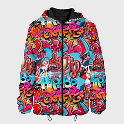 Куртка с капюшоном мужская Hip hop graffiti pattern, цвет: 3D-черный