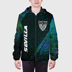 Куртка с капюшоном мужская Sevilla glitch blue, цвет: 3D-черный — фото 2