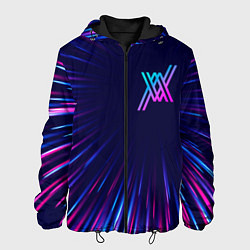 Куртка с капюшоном мужская Darling in the FranXX neon blast lines, цвет: 3D-черный