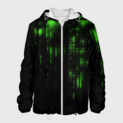 Куртка с капюшоном мужская Геометрический эффект матрицы, цвет: 3D-белый